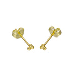 Winzig 9 Karat Gold Drei Kreise Ohrstecker