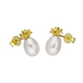 Ananas-Ohrstecker aus 9 Karat Gold mit Perle, 5 mm