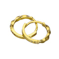 9 Karat Gold Halb Gedreht 13 mm Scharnier Klappcreolen Ohrringe