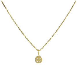 Halskette mit Smiley-Anhänger aus 9 Karat Gold, 16–20 Zoll