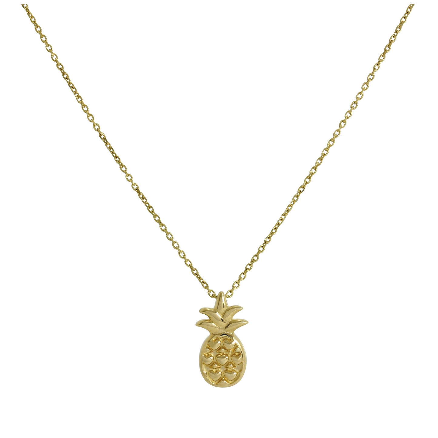 Anhänger aus 9 Karat Gold in Ananasform, 16–20 Zoll