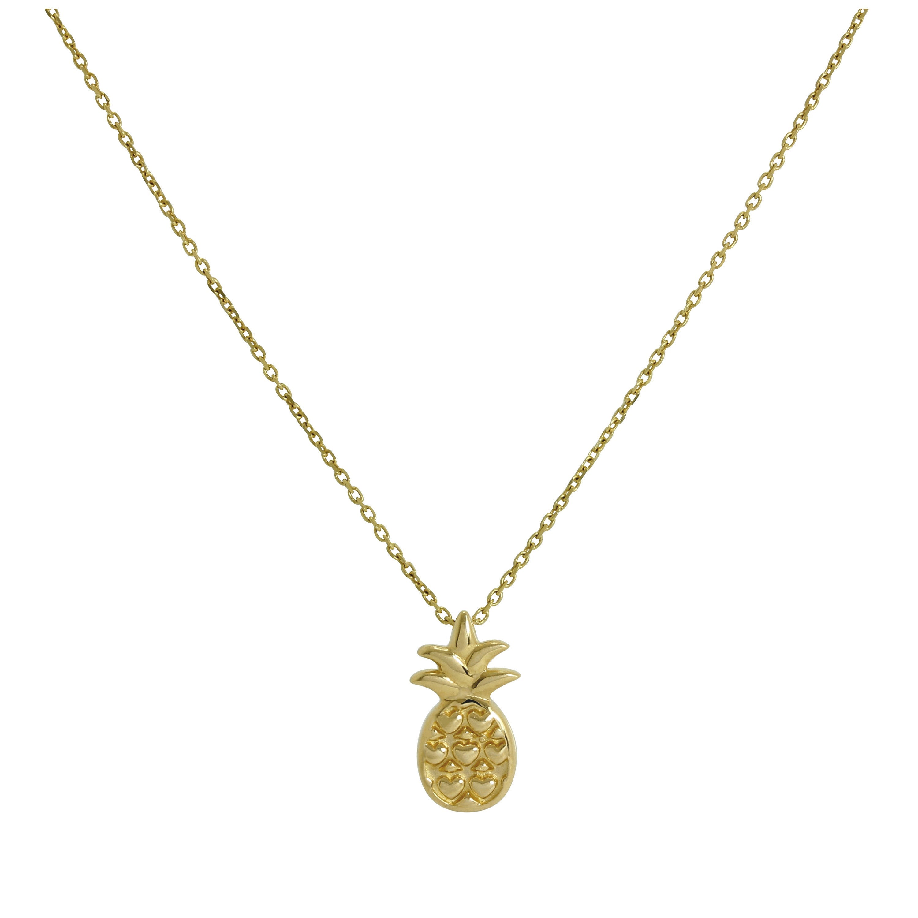 Anhänger aus 9 Karat Gold in Ananasform, 16–20 Zoll