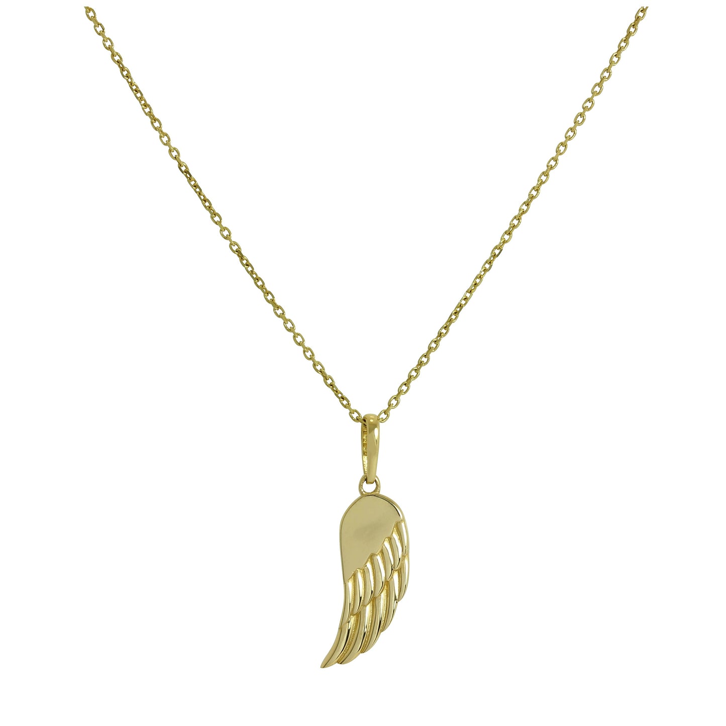 Halskette mit Engelsflügel-Anhänger aus 9 Karat Gold, 16–20 Zoll