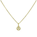 Halskette mit Emoji-Anhänger aus 9 Karat Gold mit Herzaugen 16–20 Zoll