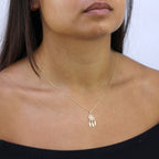 Halskette mit Anhänger aus 9 Karat Gold und klarem Zirkonia-Traumfänger, 16–20 Zoll