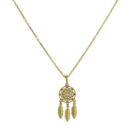 Halskette mit Anhänger aus 9 Karat Gold und klarem Zirkonia-Traumfänger, 16–20 Zoll