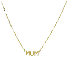 9 Karat Gold "MUM" Anhänger mit 40,5 cm Kette