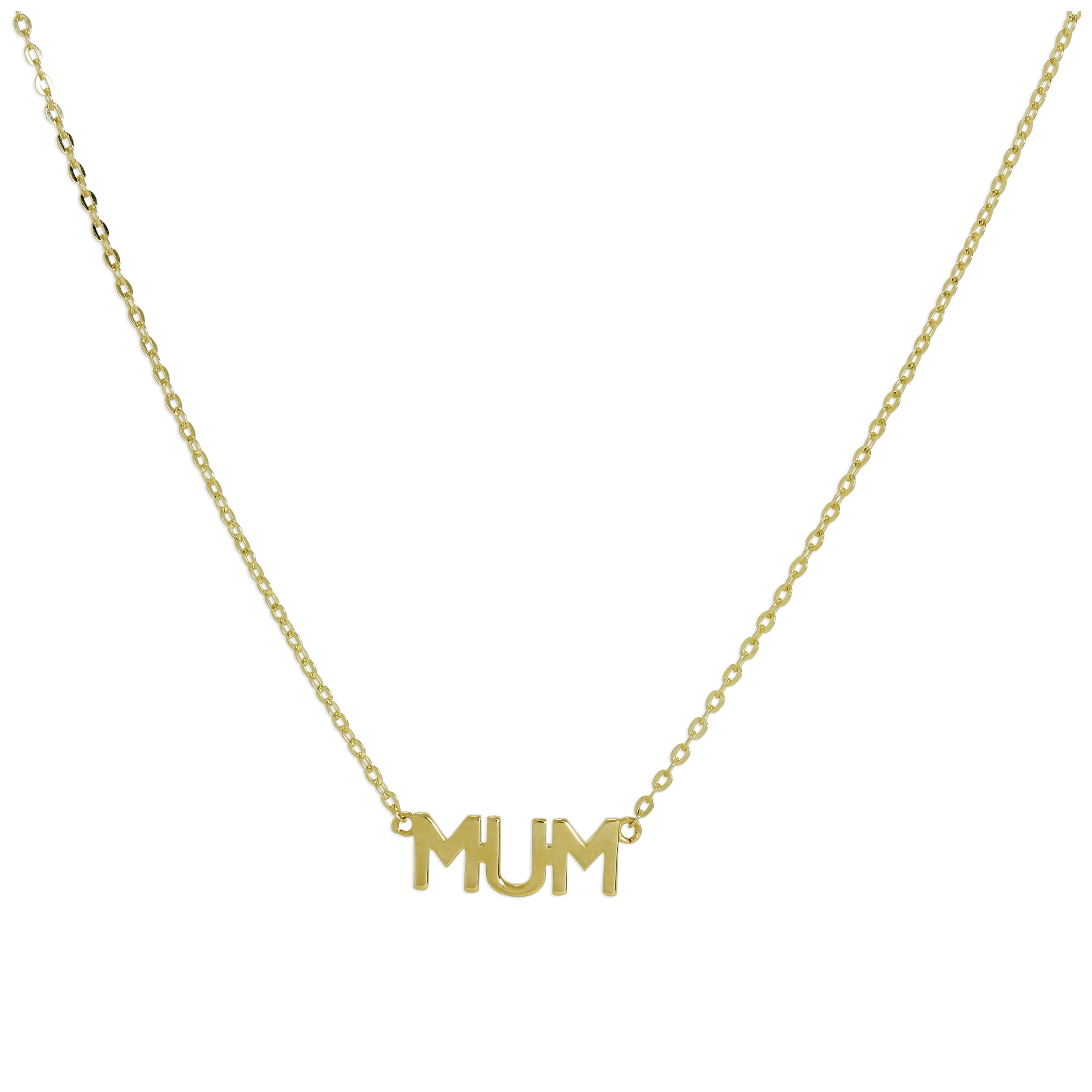 9 Karat Gold "MUM" Anhänger mit 40,5 cm Kette