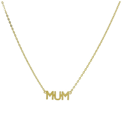 9 Karat Gold "MUM" Anhänger mit 40,5cm Kette