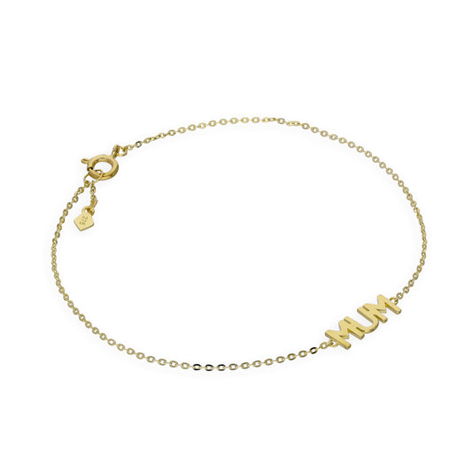 9 Karat Gold 18cm "MUM" Armband