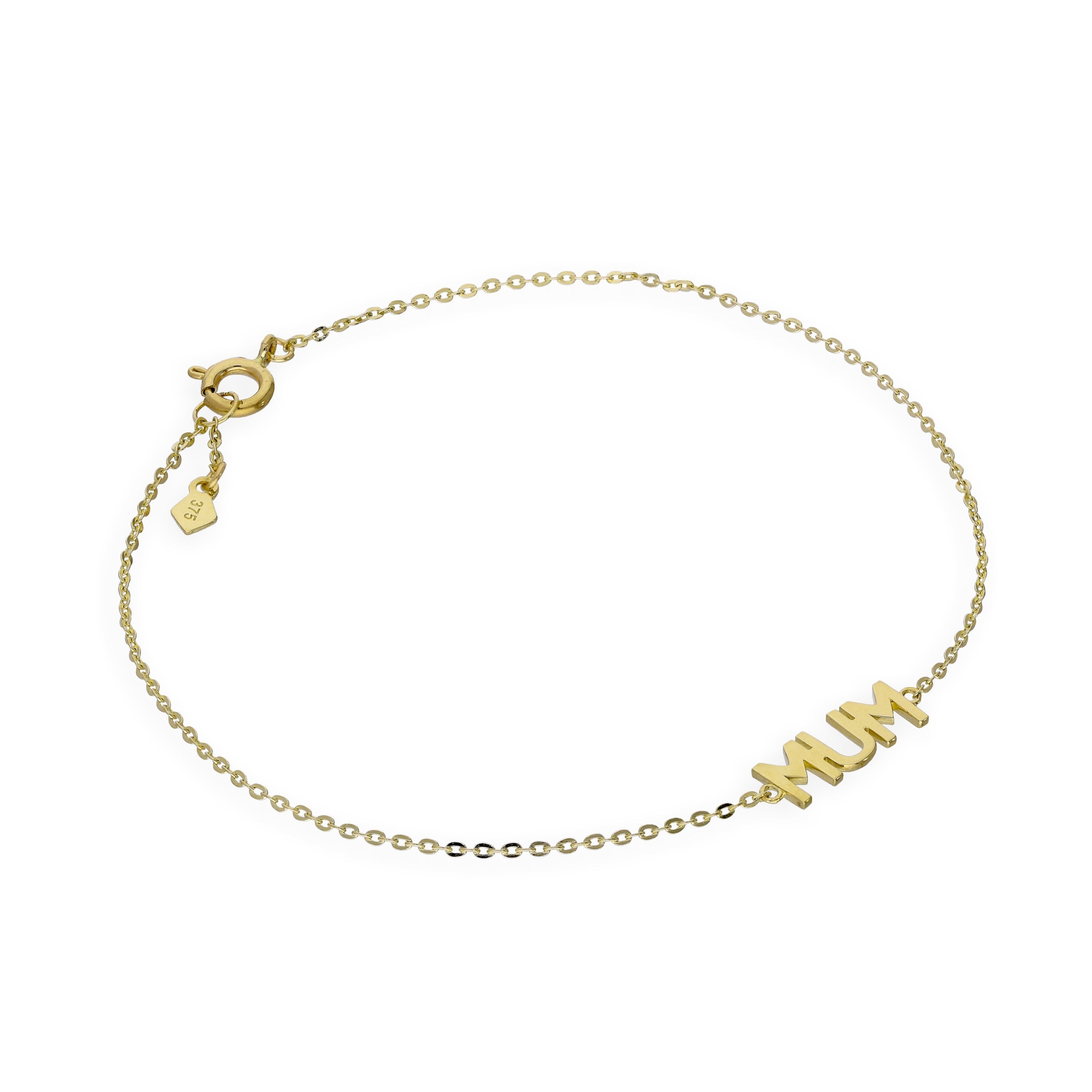 9 Karat Gold 18 cm "MUM" Armband