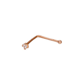 9 Karat Roségold & Klar CZ Kristall 23Ga Nasenstecker