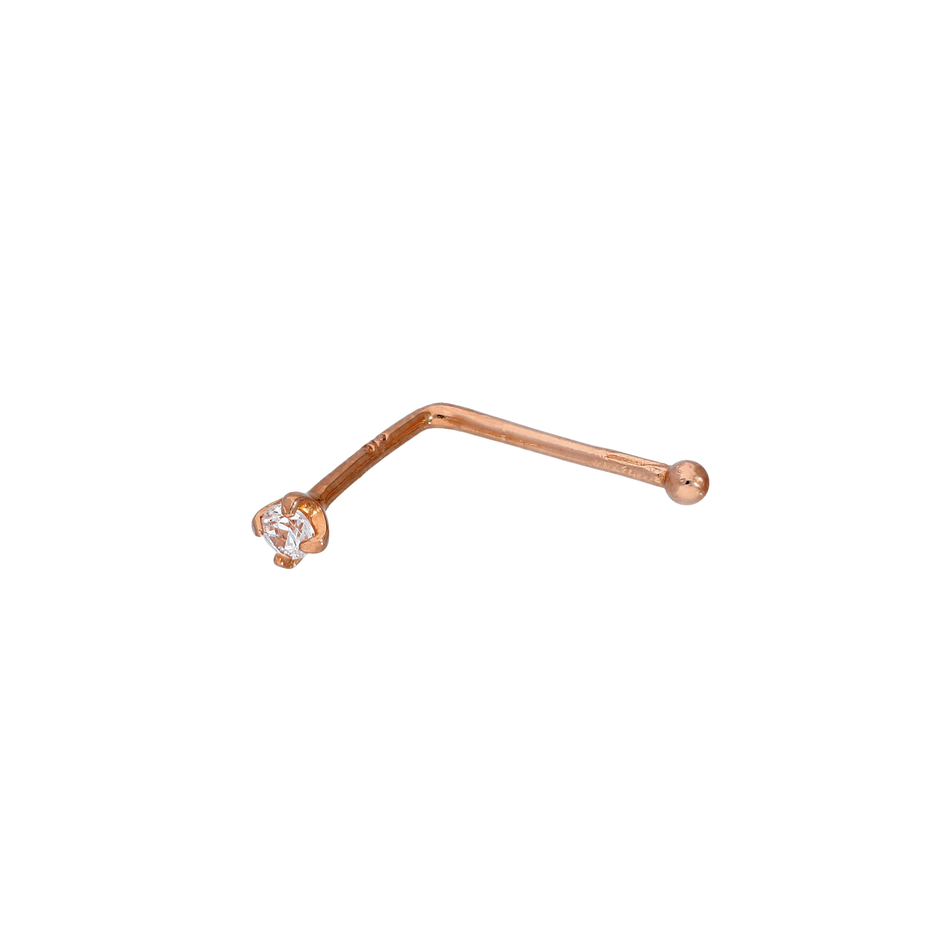 9 Karat Roségold & Klar CZ Kristall 23Ga Nasenstecker