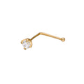 9 Karat Gold & 3 mm Klar CZ Kristall 23Ga Nasenstecker
