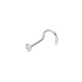 9 Karat Weißgold & 2 mm CZ Kristall 23Ga Nasenschraube