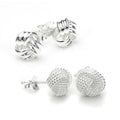Sterlingsilber 8 mm Klassisch Knoten Ohrstecker Satz
