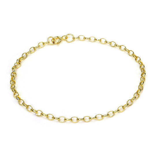9 Karat Gold 18cm Fein Leicht Belcher Kette Armband
