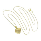 Kleines gravierbares Herzmedaillon aus 9 Karat Gold mit Blumenmuster an einer Kette, 16–20 Zoll