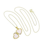 Kleines gravierbares Herzmedaillon aus 9 Karat Gold mit Blumenmuster an einer Kette, 16–20 Zoll