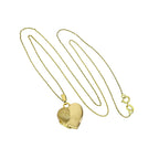 Halskette mit herzförmigem Medaillon aus 9 Karat Gold, gravierbar, matt und poliert, 16–20 Zoll