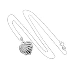 Herzmedaillon aus 9 Karat Weißgold an einer Kette mit Sonnenstrahlen-Design, 16–18 Zoll