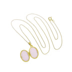 Gravierbares ovales Medaillon aus 9 Karat Gold mit Kette, 40 - 50 cm