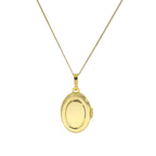 Gravierbares ovales Medaillon aus 9 Karat Gold mit Kette, 40 - 50 cm