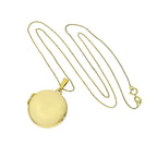 Große gravierbare runde Medaille aus 9 Karat Gold an einer Kette, 16–20 Zoll