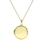 Große gravierbare runde Medaille aus 9 Karat Gold an einer Kette, 16–20 Zoll
