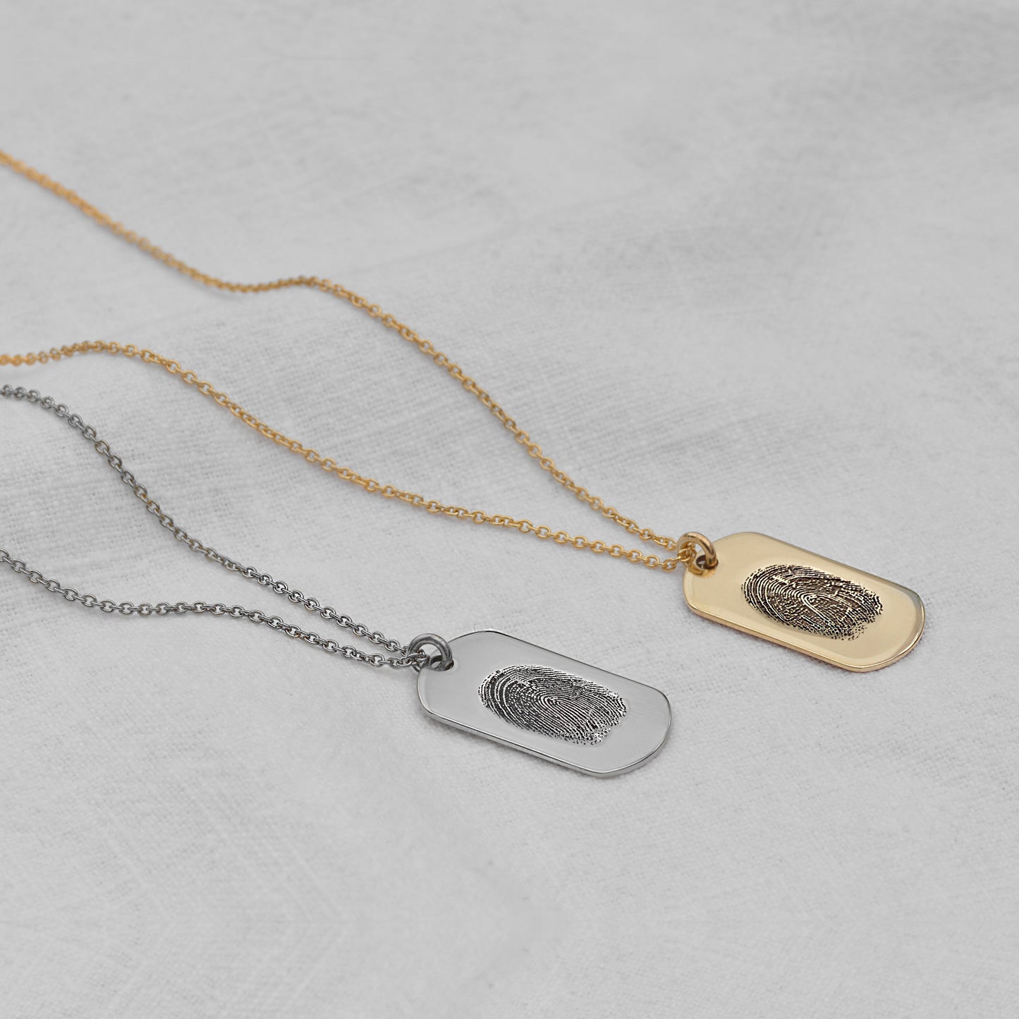 Fingerabdruck-Hundemarke aus Sterlingsilber