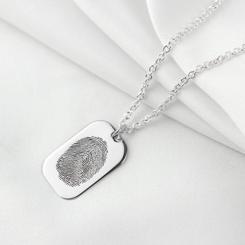 Fingerabdruck-Hundemarke aus Sterlingsilber