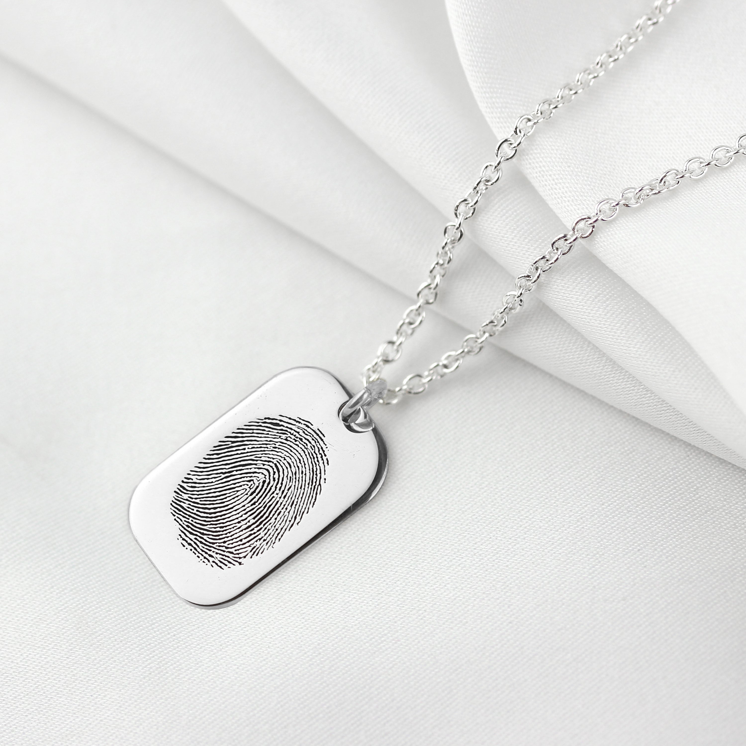 Fingerabdruck-Hundemarke aus Sterlingsilber
