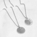 Personalisierter runder Fingerabdruck-Anhänger aus Sterlingsilber