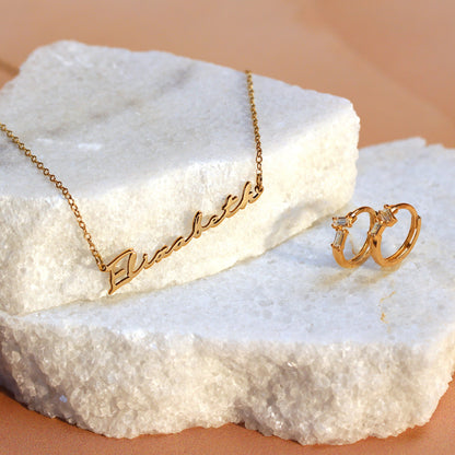 9 Karat Gold Doppel Versetzt Baguette Fassung CZ 12mm Klappcreolen Ohrringe