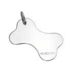 Groß Sterlingsilber Knochen Form Hund Halsband Gravierbar Schild