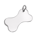 Groß Sterlingsilber Knochen Form Hund Halsband Gravierbar Schild