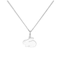 Sterlingsilber Häschen Anhänger an 40,5+5 cm Diamantschliff Kette