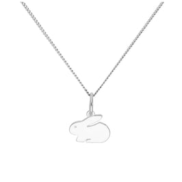 Sterlingsilber Häschen Anhänger an 40,5+5 cm Diamantschliff Kette
