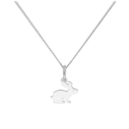 Sterlingsilber Hase Anhänger an 40,5+5 cm Diamantschliff Kette