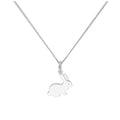 Sterlingsilber Hase Anhänger an 40,5+5 cm Diamantschliff Kette