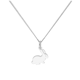 Sterlingsilber Hase Anhänger an 40,5+5 cm Diamantschliff Kette
