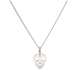 Sterlingsilber Lächelnder Totenkopf Halskette