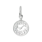 Klein Sterlingsilber Alice im Wunderland Uhr Gesicht Anhänger