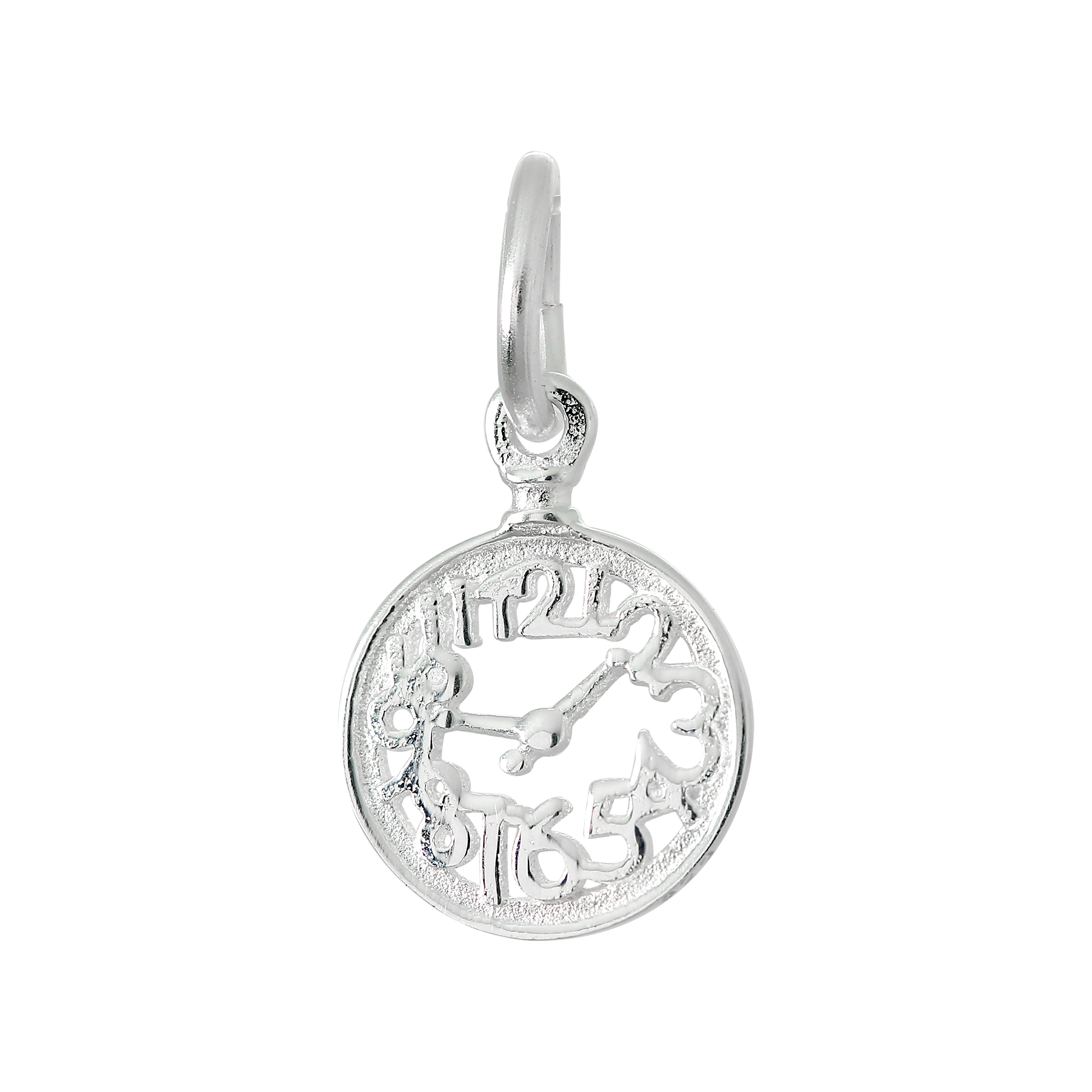 Klein Sterlingsilber Alice im Wunderland Uhr Gesicht Anhänger