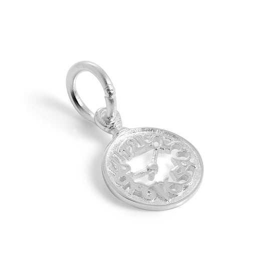 Klein Sterlingsilber Alice im Wunderland Uhr Gesicht Anhänger