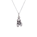 Winzig Sterlingsilber Totenkopf & Kreuzknochen Halskette