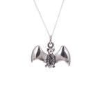 Halskette aus Sterlingsilber mit fliegender 3D-Fledermaus
