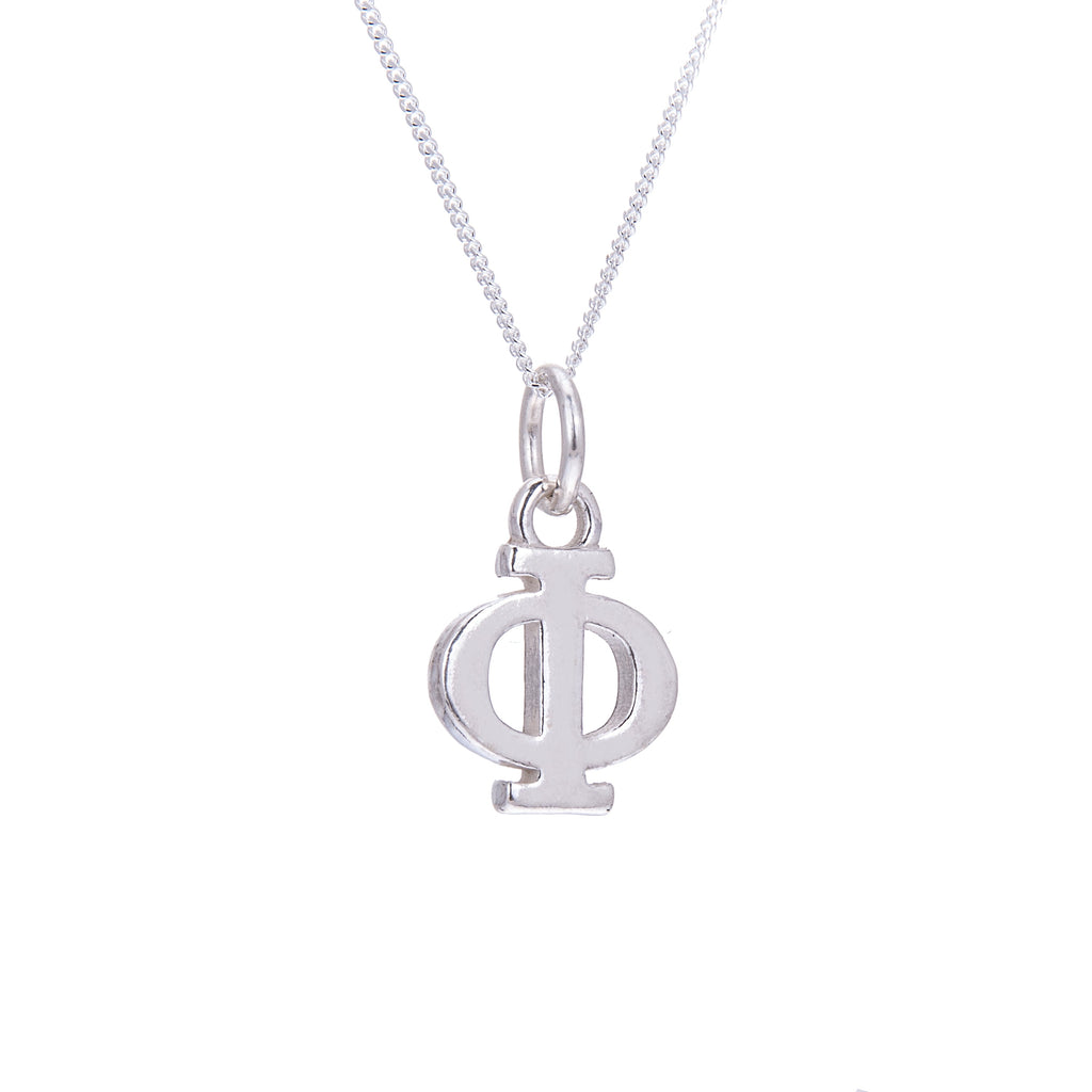 Sterlingsilber Phi Griechisches Alphabet Halskette