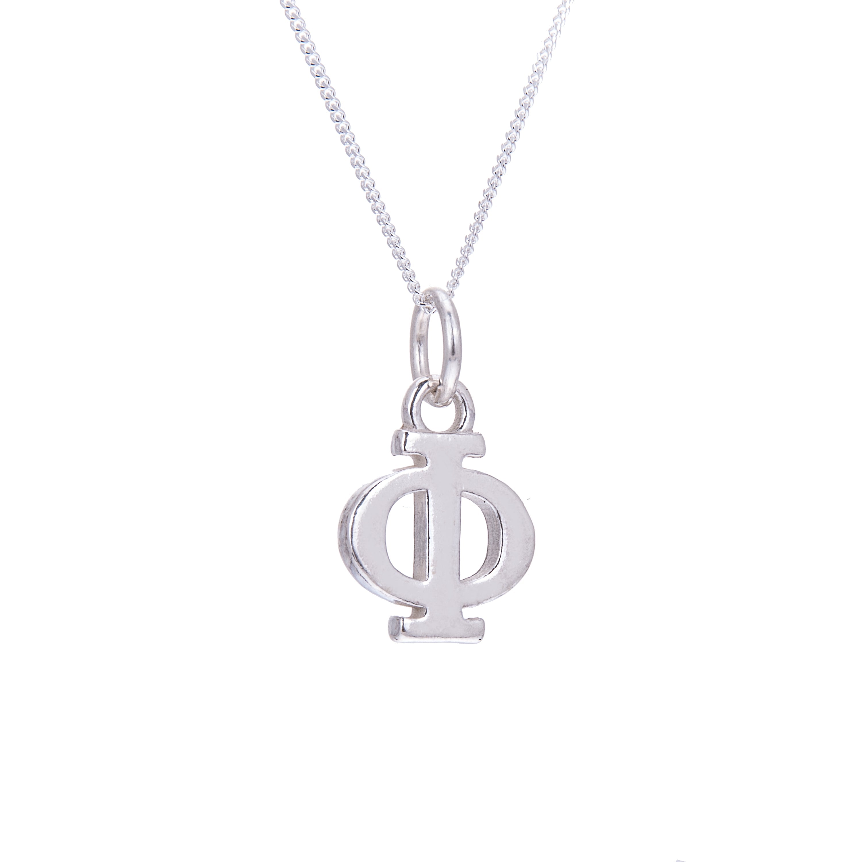 Sterlingsilber Phi Griechisches Alphabet Halskette