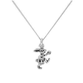 Sterlingsilber Osterhase Anhänger an 40,5+5 cm Diamantschliff Kette